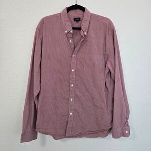 J Crew Red Gingham Button Down Shirt Long Sleeve Mens Size XL